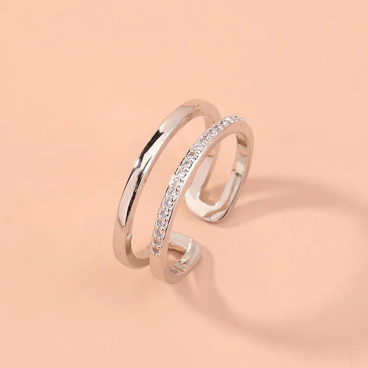 OUYE 2021hot-selling double-layer open ring temperament diamond ring fashion simple and versatile couple jewelry, Colorful
OUYE 2021hot-selling double-layer open ring temperament diamond ring fashion simple and versatile couple jewelry, Colorful