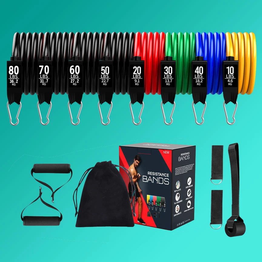 11pcs custom printed logo exercise training fitness latex exercise resistance band tube set, Black,blue,red,green,yellow,
11pcs custom printed logo exercise training fitness latex exercise resistance band tube set, Black,blue,red,green,yellow,