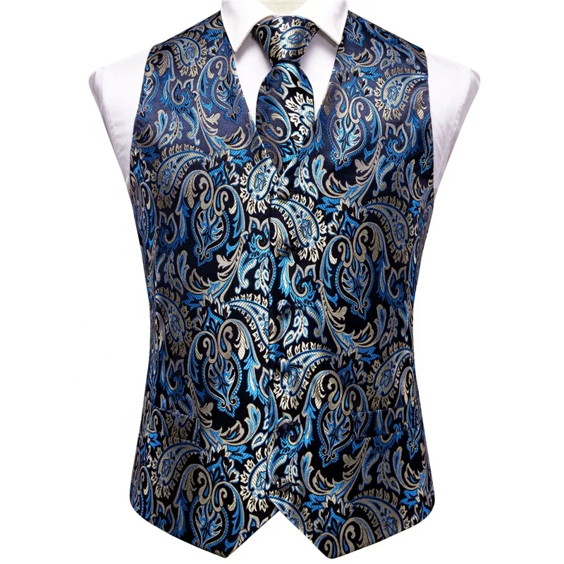 Men's Formal Paisley Pattern Vest & Tie & Hanky & Cufflinks Males 4 In 1 Dressing Accessories For Wedding And Business Occasion
Men's Formal Paisley Pattern Vest & Tie & Hanky & Cufflinks Males 4 In 1 Dressing Accessories For Wedding And Business Occasion