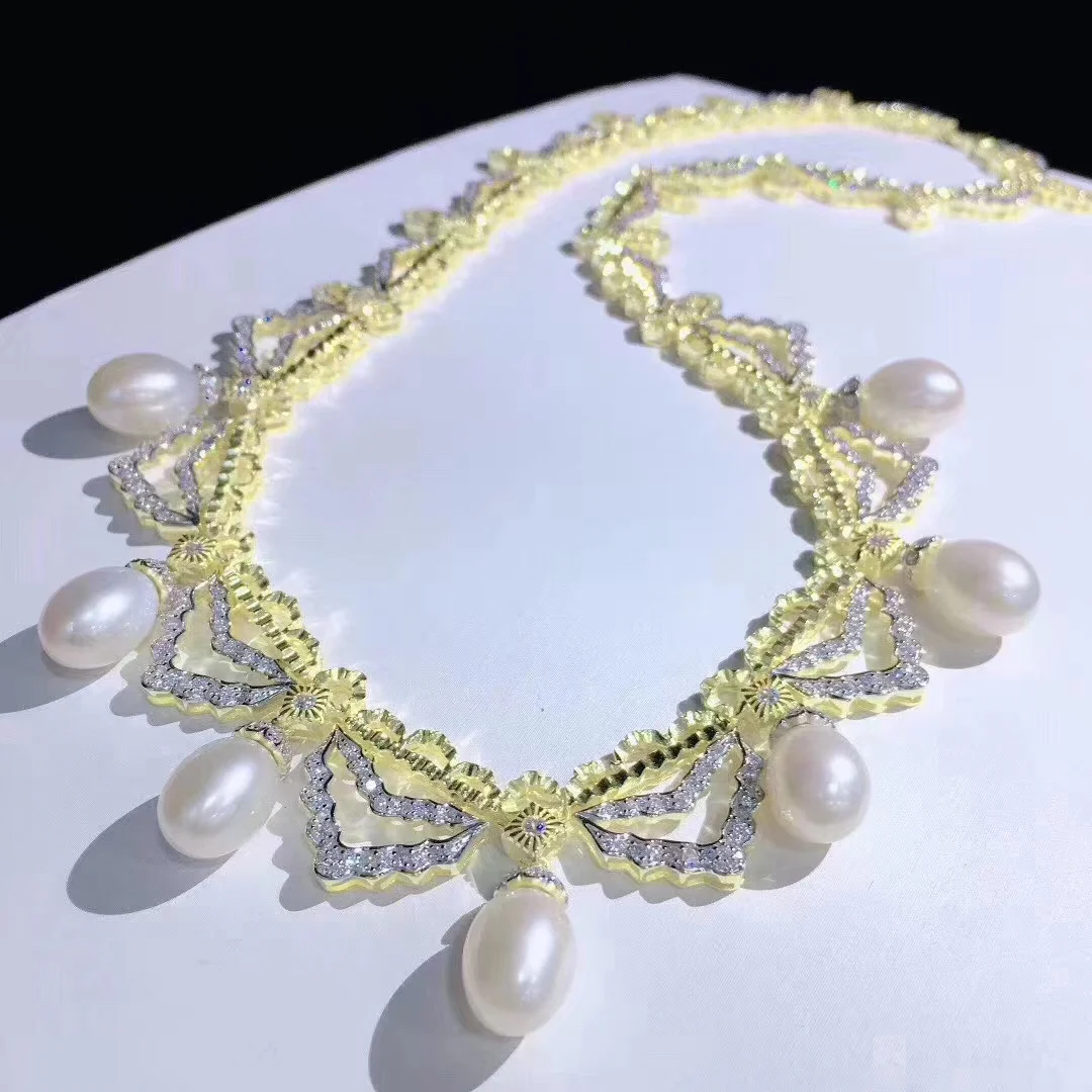 18K Gold Plating Lace Pearl Jewelry Sterling Silver Real Natural Freshwater Pearl Choker Necklace, 18k gold plated
18K Gold Plating Lace Pearl Jewelry Sterling Silver Real Natural Freshwater Pearl Choker Necklace, 18k gold plated