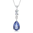 Beautiful Natural Quartz Crystal Pendant Sterling Silver Pearl Blue Topaz And Necklace