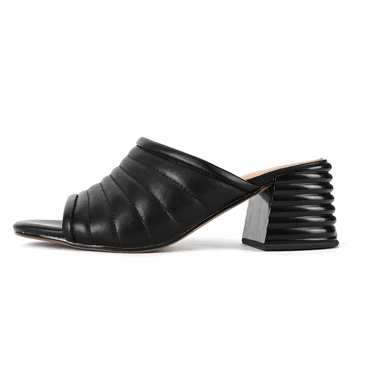 2020 genuine leather soft slippers women shoes block heels for ladies, Black/ yellow/
2020 genuine leather soft slippers women shoes block heels for ladies, Black/ yellow/