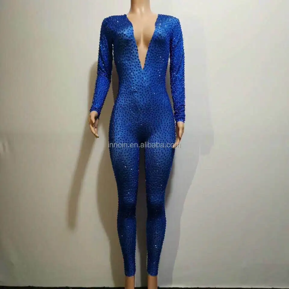 Sexy Blue Full Crystal Women Party Jumpsuits birthday Celebration Elastic Tights Bodysuits Nightclub DJ Singer Stage Costumes
Sexy Blue Full Crystal Women Party Jumpsuits birthday Celebration Elastic Tights Bodysuits Nightclub DJ Singer Stage Costumes