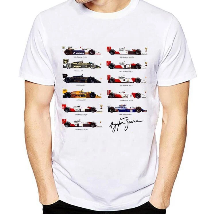Wholesale All F1 Ayrton Senna sennacars t shirt men Cars Fans male vogue T shirt Slim white fitness Tops Retro tee shirt
Wholesale All F1 Ayrton Senna sennacars t shirt men Cars Fans male vogue T shirt Slim white fitness Tops Retro tee shirt