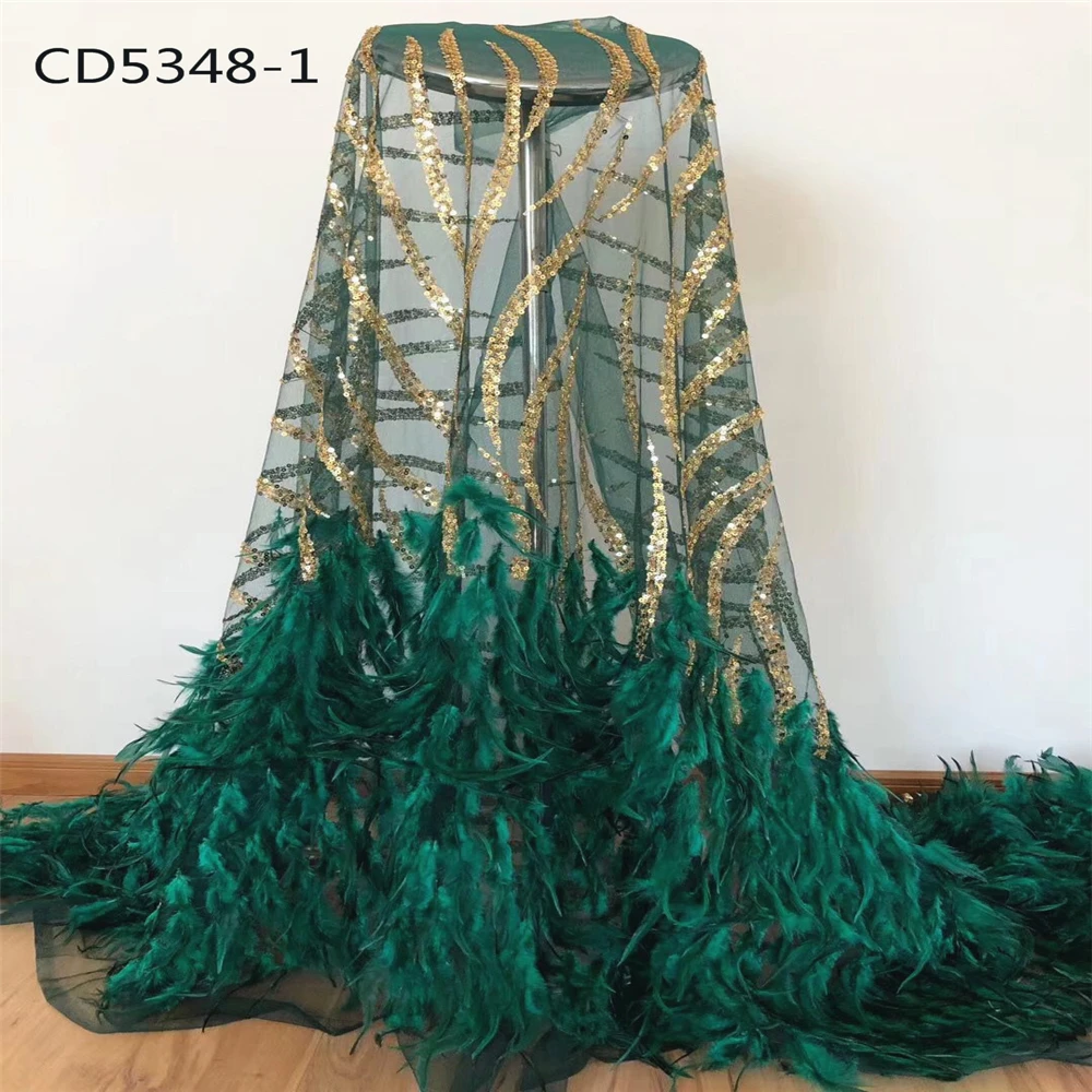 CD5348-1 2020 New design high quality Nigeria green color feather embroidered lace fabric for wedding dress, 7 colors
CD5348-1 2020 New design high quality Nigeria green color feather embroidered lace fabric for wedding dress, 7 colors