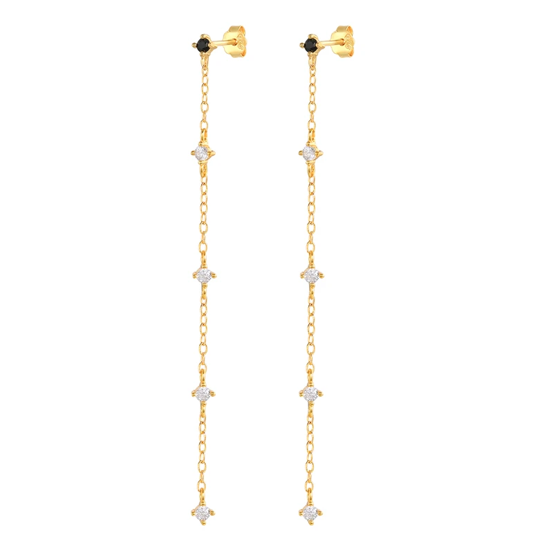 CANNER Wholesale Custom Fashion Jewelry S925 Sterling Silver Shiny Small Diamond Long Chain Earrings
CANNER Wholesale Custom Fashion Jewelry S925 Sterling Silver Shiny Small Diamond Long Chain Earrings