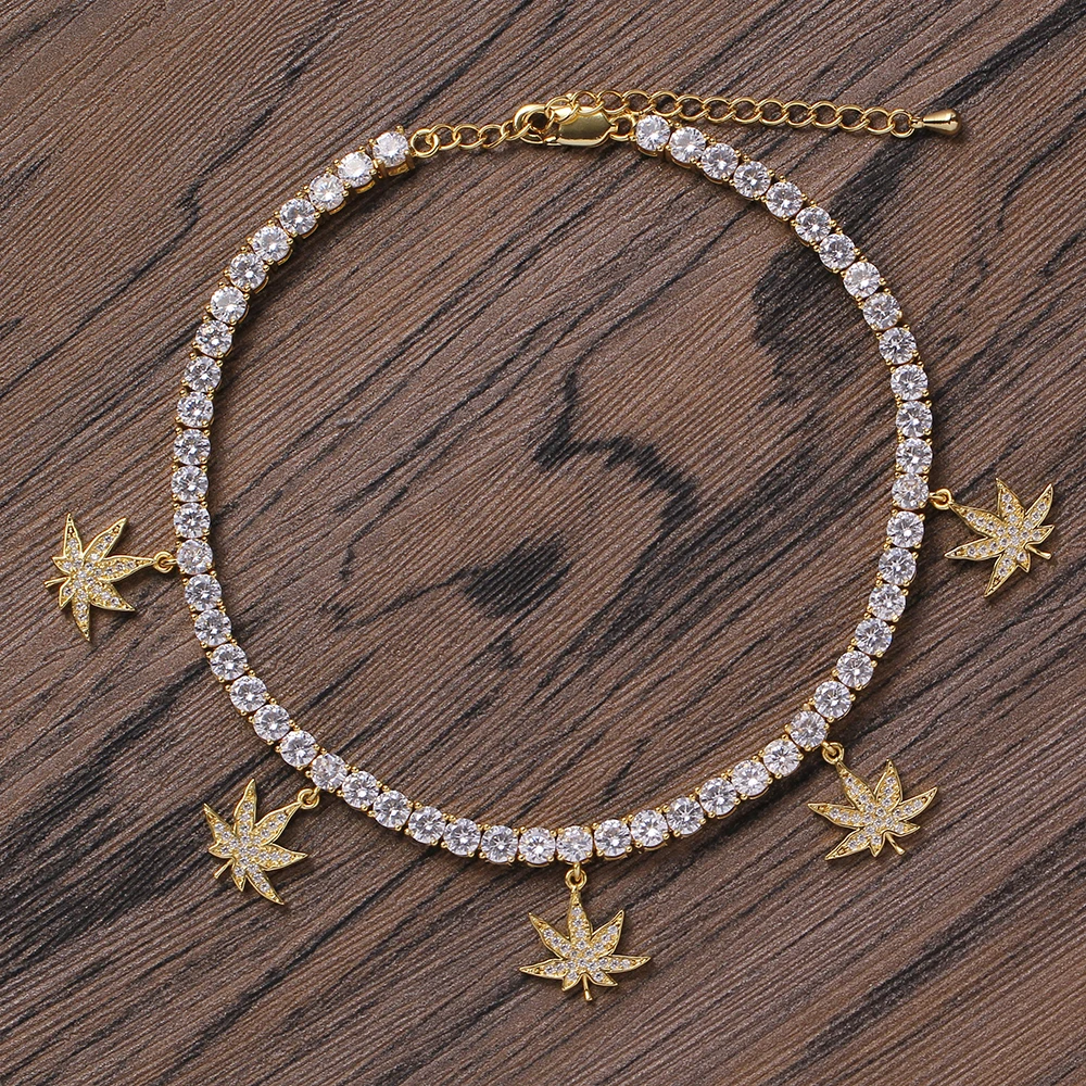A007 5leaves 4mm tennis Anklet Chains with extender chain Jewelry Bohemia Fashion Iced Out Cubic Zircon Bling Bling
A007 5leaves 4mm tennis Anklet Chains with extender chain Jewelry Bohemia Fashion Iced Out Cubic Zircon Bling Bling