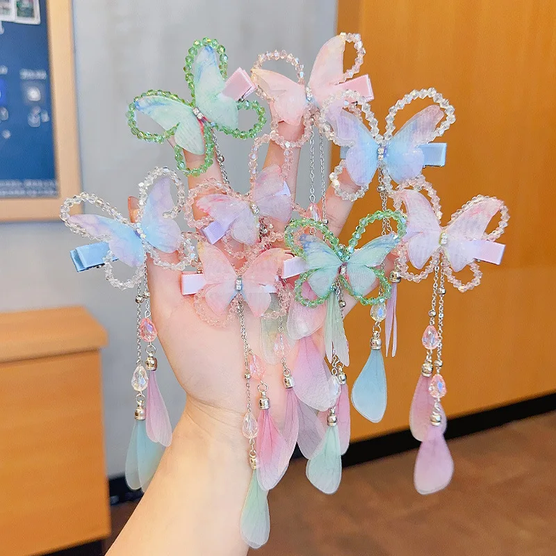 Mx 2pcs/Pair Custom Cute Hanfu Moving Butterfly Hair Clips For Little Girls Styling And Sectioning 2023 Set
Mx 2pcs/Pair Custom Cute Hanfu Moving Butterfly Hair Clips For Little Girls Styling And Sectioning 2023 Set