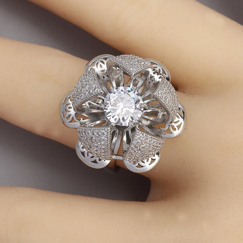 New Crystal Rings For Women Adjustable Finger Wedding Flower Stainless Steel Ring Gold Zircon Open Glamour Luxury Jewelry Gift, As pic shown
New Crystal Rings For Women Adjustable Finger Wedding Flower Stainless Steel Ring Gold Zircon Open Glamour Luxury Jewelry Gift, As pic shown