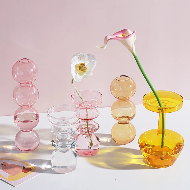 Ins Minimalist Creative Hydroponic Colorful Clear Vase Hot Gourd Bubble Shape Green Plant Flower Glass Vase For Home Decor, As picture
Ins Minimalist Creative Hydroponic Colorful Clear Vase Hot Gourd Bubble Shape Green Plant Flower Glass Vase For Home Decor, As picture