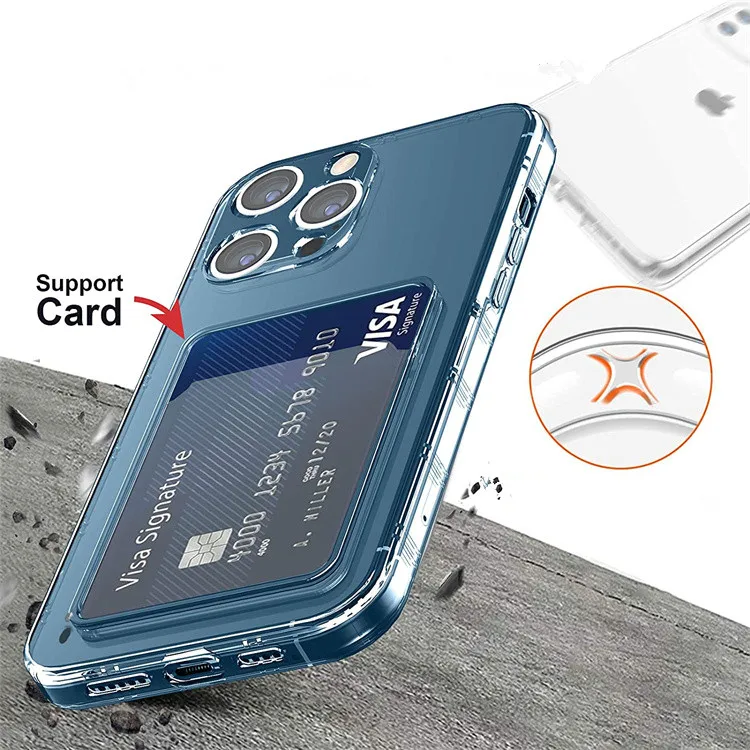 1.5MM TPU Precision Hole Clear Card Holder New Wallet Phone Case for Samsung A21 For Iphone 13 13 Pro max Transparent case
1.5MM TPU Precision Hole Clear Card Holder New Wallet Phone Case for Samsung A21 For Iphone 13 13 Pro max Transparent case