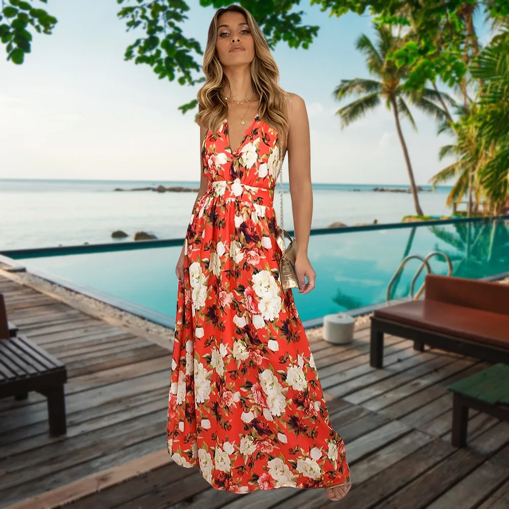 Wholesale dresses women summer clothing Thin Beach Wear Halter Dress Ruffled Sun Summer Dresses Sexy Women sundress, As pictures shown
Wholesale dresses women summer clothing Thin Beach Wear Halter Dress Ruffled Sun Summer Dresses Sexy Women sundress, As pictures shown