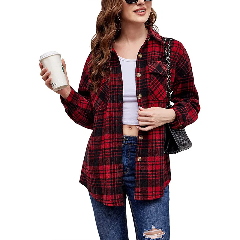 2022 Wholesale Low MOQ Winter Plaid Shacket For Women Jackets Shirt Women Shacket, As picture
2022 Wholesale Low MOQ Winter Plaid Shacket For Women Jackets Shirt Women Shacket, As picture