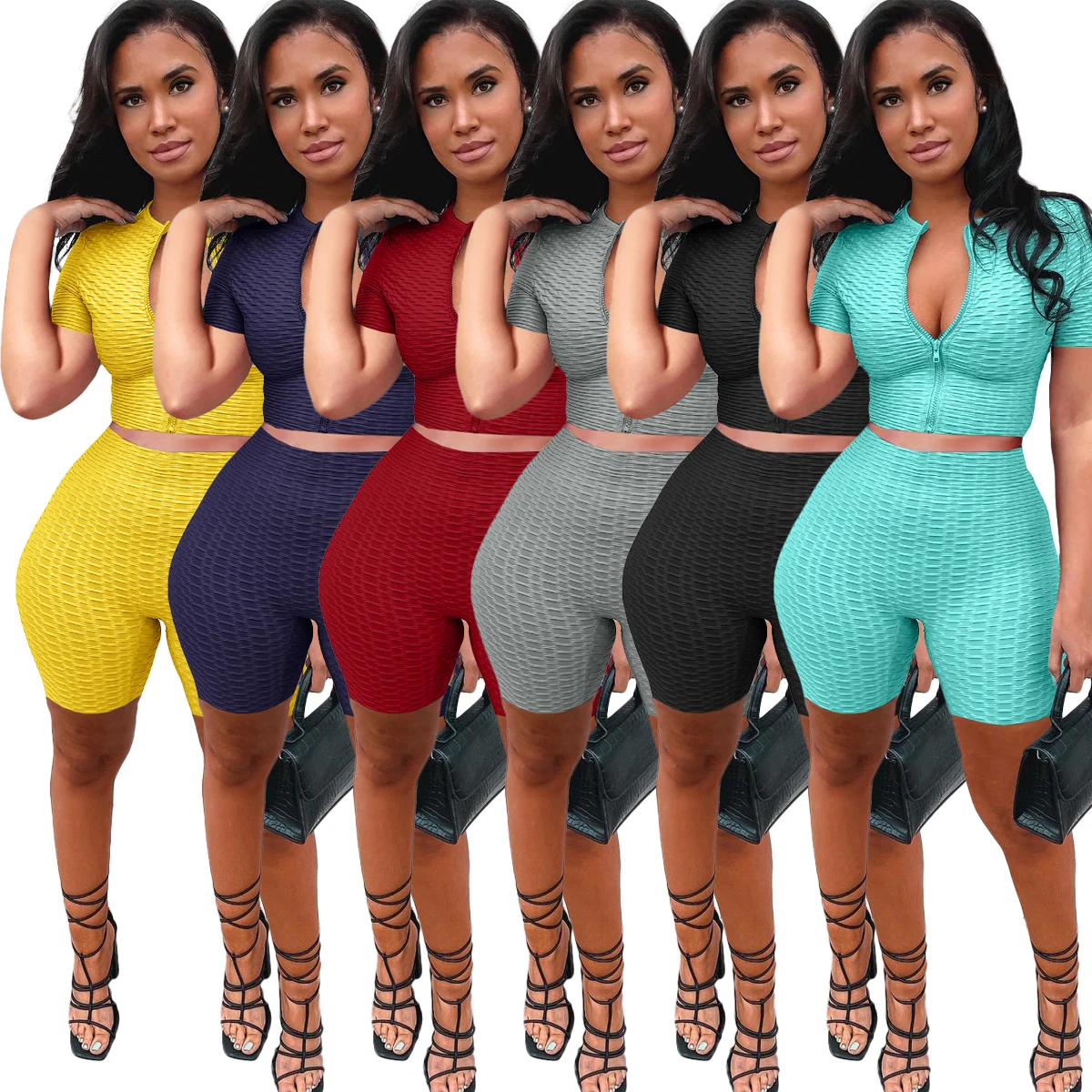 Women Solid Color Skinny Zipper 2 Pieces Outfits Casual Yoga Wear Set Woman Tops Fashionable Outfits
Women Solid Color Skinny Zipper 2 Pieces Outfits Casual Yoga Wear Set Woman Tops Fashionable Outfits