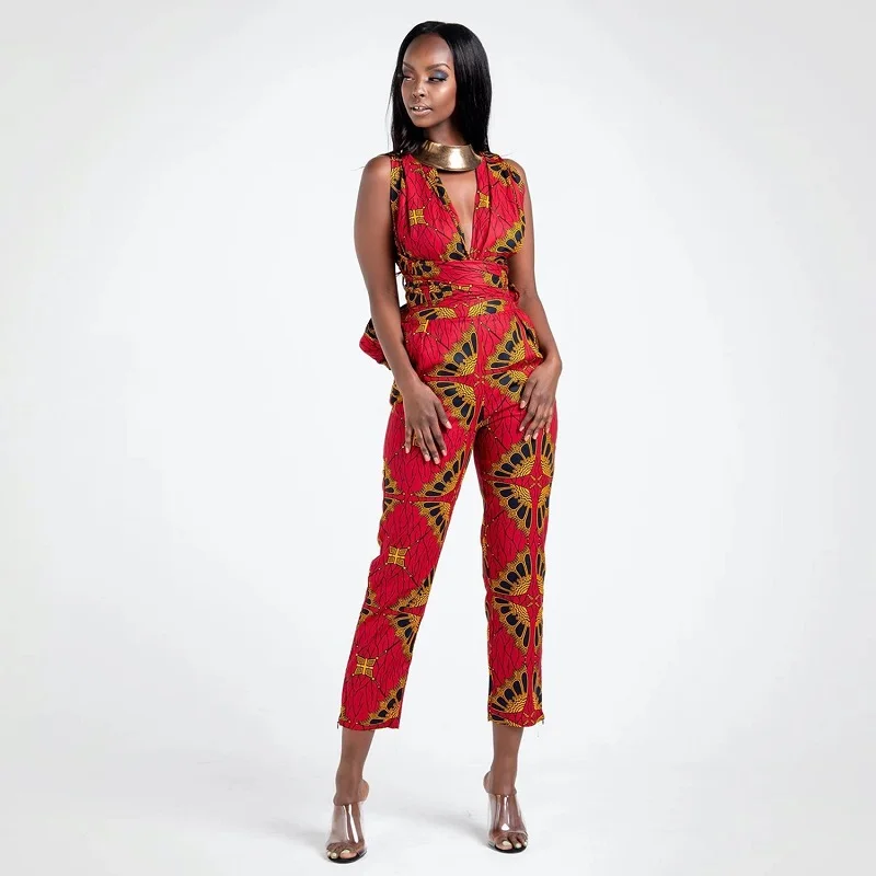 2021 new arrivals African multi-wear style side pocket casual pants digital printing women's sexy DIY tie-up jumpsuit
2021 new arrivals African multi-wear style side pocket casual pants digital printing women's sexy DIY tie-up jumpsuit