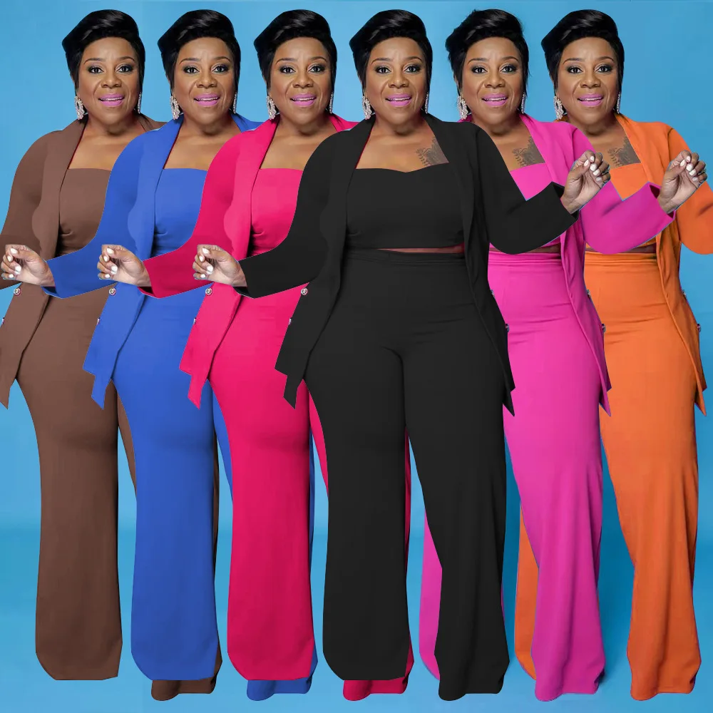 Fall 2021 Cover Up Crop Tank Tops Wide Leg Palazzo Pant Set Jumpsuit Plus Size Lounge Wear Womens 3 Piece Outfit Set, As pictures
Fall 2021 Cover Up Crop Tank Tops Wide Leg Palazzo Pant Set Jumpsuit Plus Size Lounge Wear Womens 3 Piece Outfit Set, As pictures