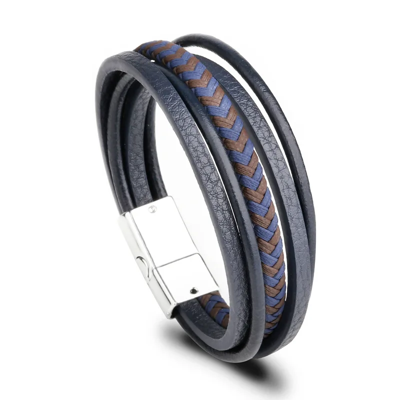 Hot 2023 Engrave Name PU Leather Woven Men Bracelet King Trendy Leather Braided Bracelet Alloy Magnetic Clasp Bracelets for Men
Hot 2023 Engrave Name PU Leather Woven Men Bracelet King Trendy Leather Braided Bracelet Alloy Magnetic Clasp Bracelets for Men