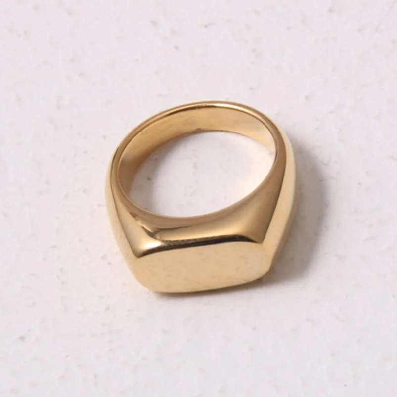Stainless Steel Plated 18K Gold Solid Gold Finger Stamp Ring, Gold, silver, rose gold, black
Stainless Steel Plated 18K Gold Solid Gold Finger Stamp Ring, Gold, silver, rose gold, black