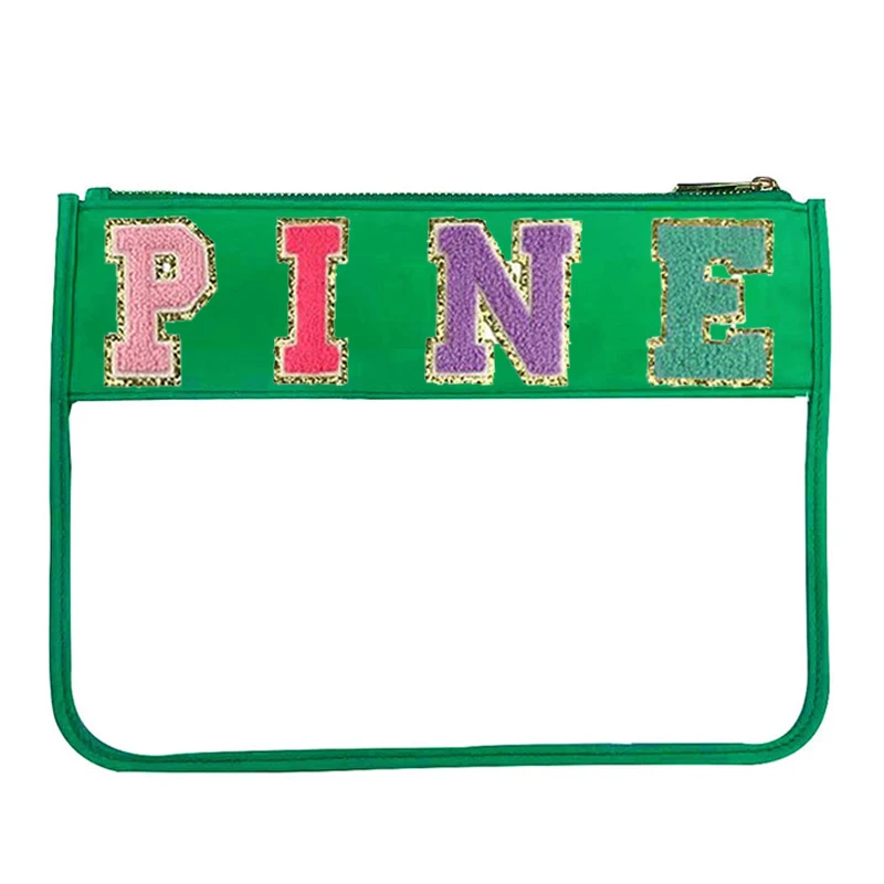 RTS nylon customized letter transparent waterproof cosmetic bag wholesale travel toiletry bag
RTS nylon customized letter transparent waterproof cosmetic bag wholesale travel toiletry bag