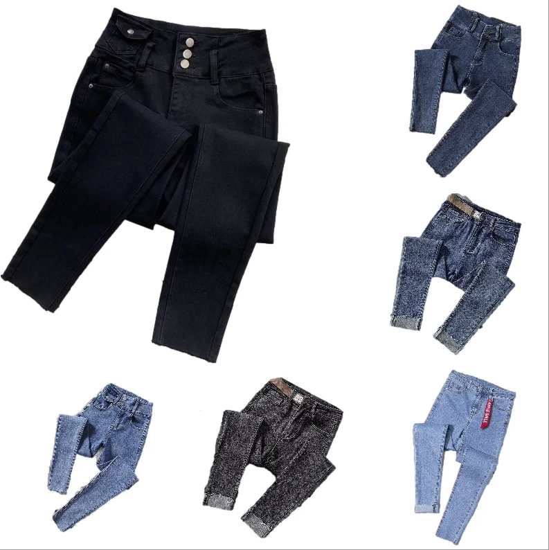 The new design of women's stretch hole high waist jeans summer large size fashion high demand women's pants, Blue
The new design of women's stretch hole high waist jeans summer large size fashion high demand women's pants, Blue