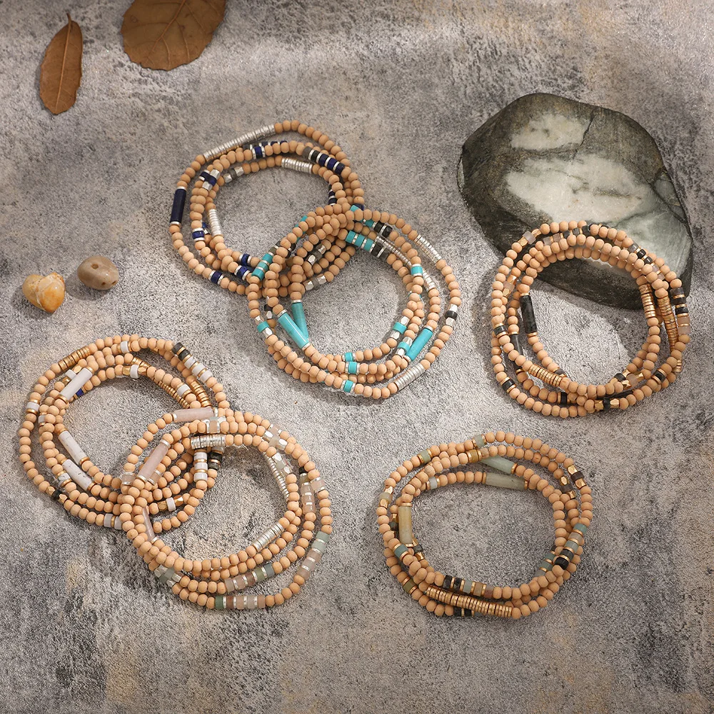 Hand-woven simplicity 3 layers hand string howlite wooden beads wooden bead bracelet
Hand-woven simplicity 3 layers hand string howlite wooden beads wooden bead bracelet