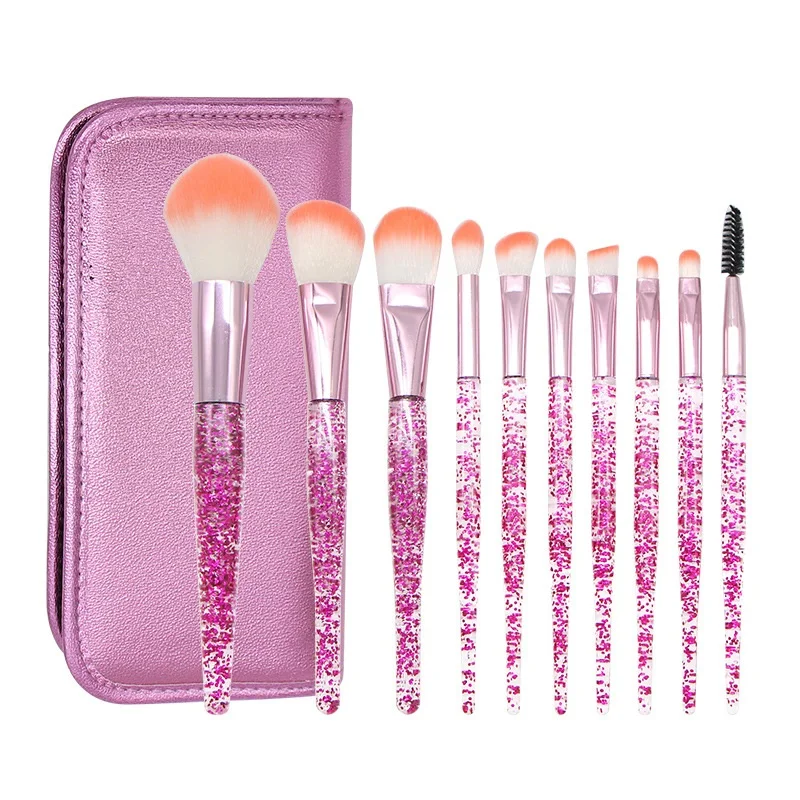 New 10pcs makeup brushes clear crystal make up brush set private label wholesale makeup luxury brushes with pu bag, Green/purple/pink
New 10pcs makeup brushes clear crystal make up brush set private label wholesale makeup luxury brushes with pu bag, Green/purple/pink