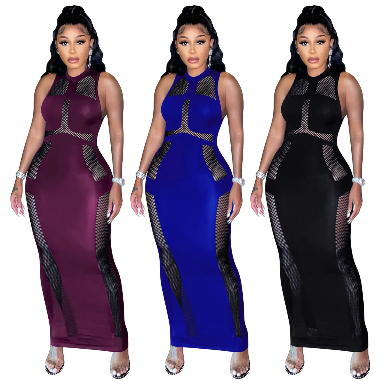 Latest Design Casual Dresses Women Lady Elegant Fashion Solid Bodycon Sexy Wire Mesh Dress Maxi Long Dress For Women, Black
Latest Design Casual Dresses Women Lady Elegant Fashion Solid Bodycon Sexy Wire Mesh Dress Maxi Long Dress For Women, Black