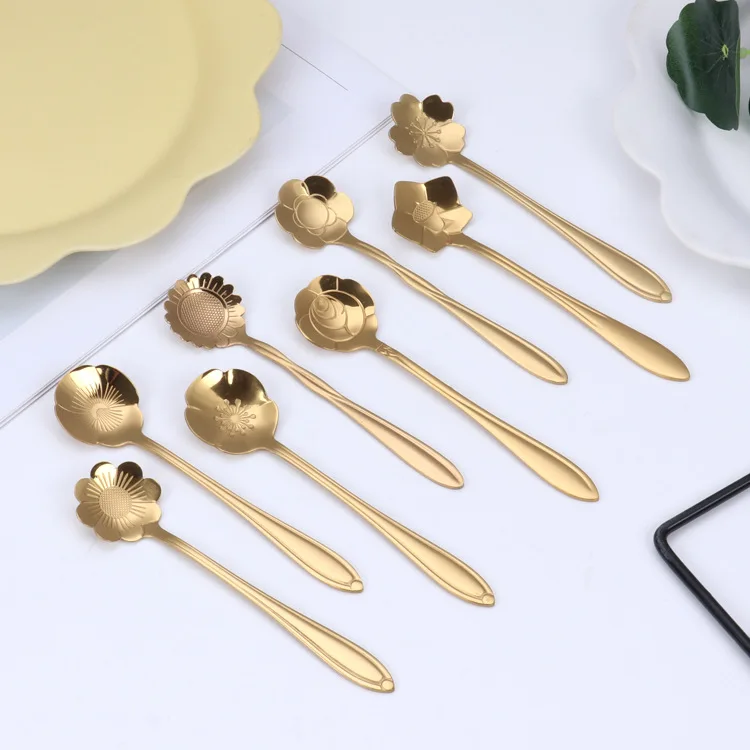 Japanese ice cream spoon stainless steel dessert spoon golden flower spoon for girls, Gold/sliver
Japanese ice cream spoon stainless steel dessert spoon golden flower spoon for girls, Gold/sliver