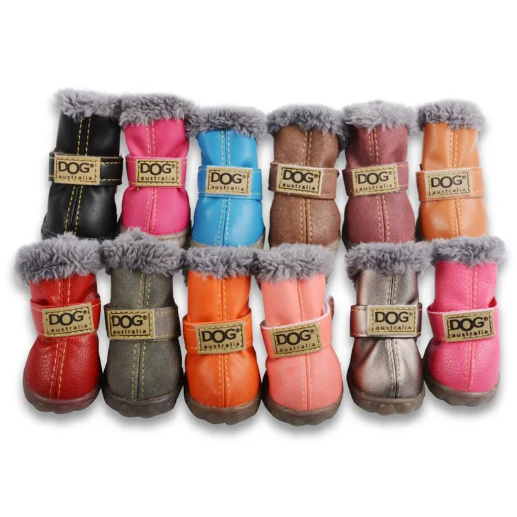 Winter warm and waterproof anti slip leather dog boots shoes with fur for dog walking in sonw, As picture
Winter warm and waterproof anti slip leather dog boots shoes with fur for dog walking in sonw, As picture