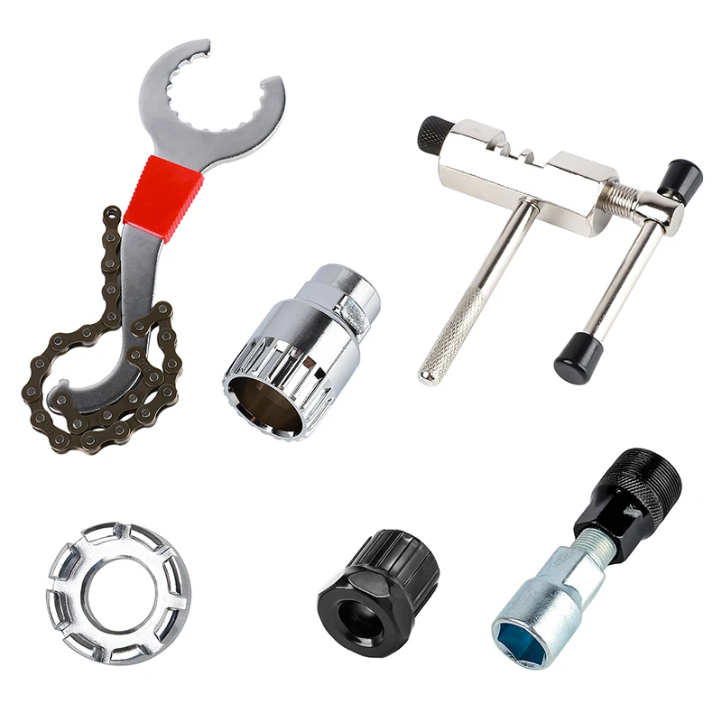 Multifunctional Bicycle Repair Tool Kits chain Freewheel Bottom Bracket bike chain breaker Wrench Cassette Bike Chain Remover, Silver
Multifunctional Bicycle Repair Tool Kits chain Freewheel Bottom Bracket bike chain breaker Wrench Cassette Bike Chain Remover, Silver