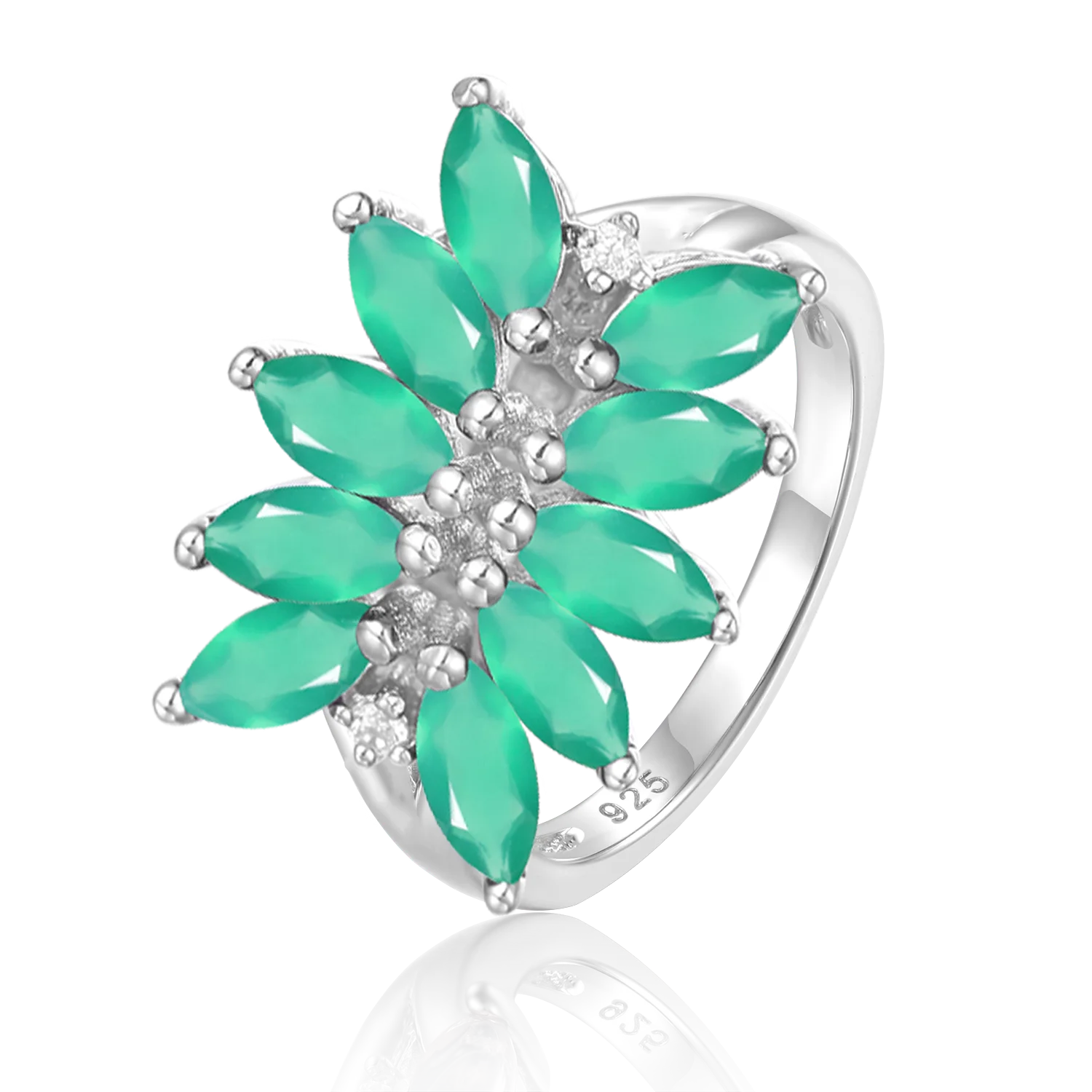 Abiding Natural Green Agate Stone Flower Ring 925 Sterling Silver Enagement Band Ring For Bridal Jewellery Wedding
Abiding Natural Green Agate Stone Flower Ring 925 Sterling Silver Enagement Band Ring For Bridal Jewellery Wedding