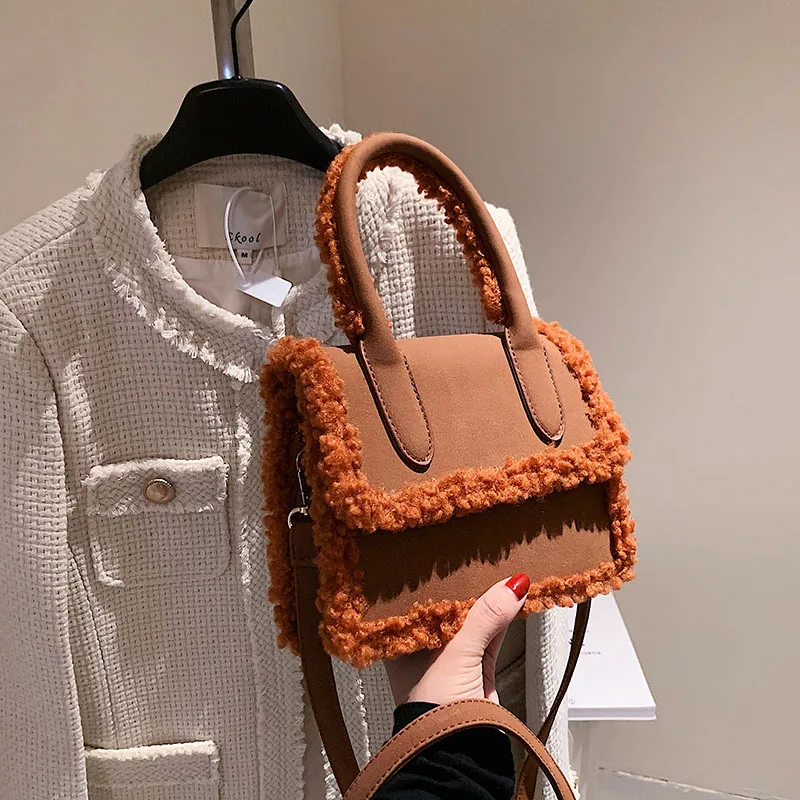 New fashion winter pu leather plush handbag suede bag ladies shoulder fall purse fur bags women
New fashion winter pu leather plush handbag suede bag ladies shoulder fall purse fur bags women