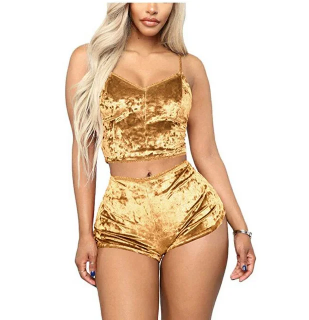 2019 Fashion 2pcs Velvet Sleepwear Spaghetti Strap Shorts Pajama Set Ladies Sleepwear Sexy Pajama Women, As pictures
2019 Fashion 2pcs Velvet Sleepwear Spaghetti Strap Shorts Pajama Set Ladies Sleepwear Sexy Pajama Women, As pictures