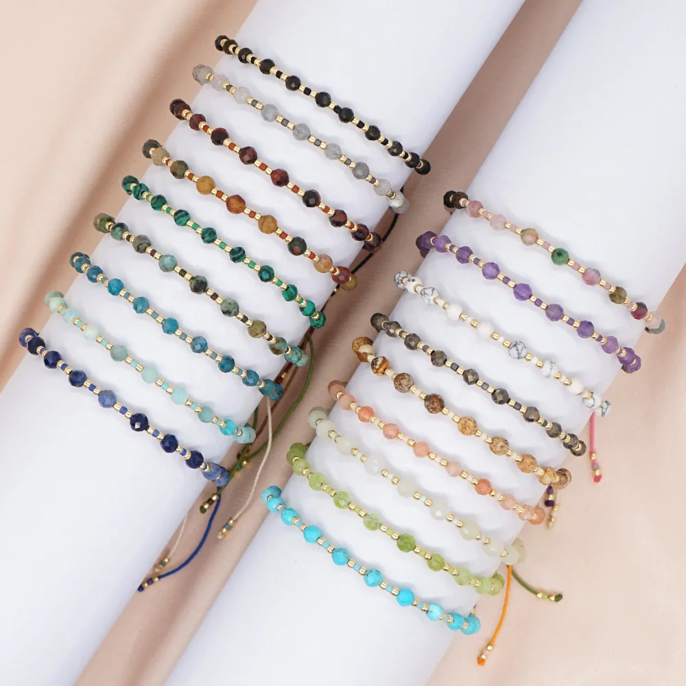 Boho Natural Stone Beaded Adjustable Handmade Single Color Hand String 4mm Sectional Bead Woman Bracelet
Boho Natural Stone Beaded Adjustable Handmade Single Color Hand String 4mm Sectional Bead Woman Bracelet