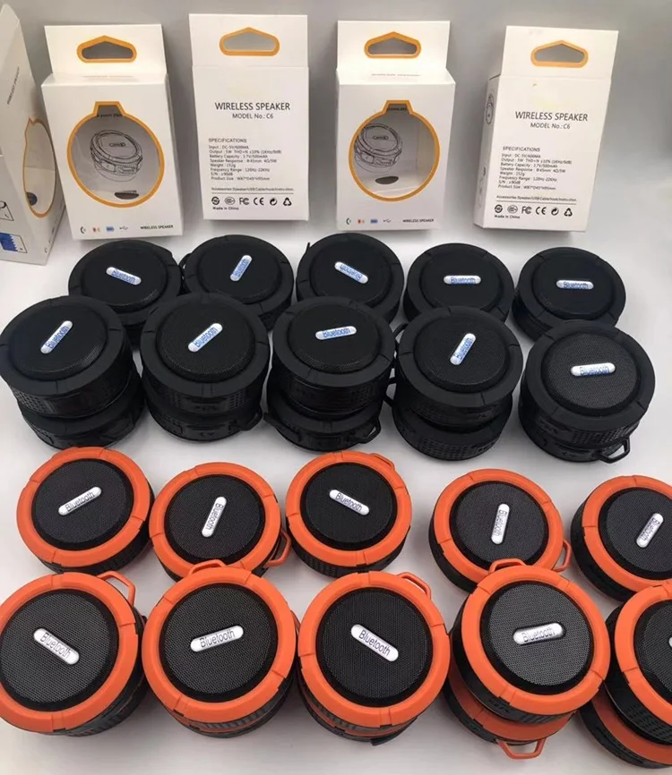Amazon 2019 Trending Products Wireless Car Bluetooth Speaker Outdoor Sport Portable C6 Waterproof shower Speakerwith suction cup - ANKUX.COM
