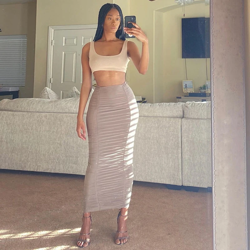 2021 Spring Ladies Grey Casual Elegant Stylish High Waist Women Stacked Long Skirt, 1 color
2021 Spring Ladies Grey Casual Elegant Stylish High Waist Women Stacked Long Skirt, 1 color