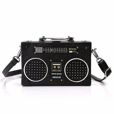 Fashionable cross body multi color shoulder bags cassette tape purse tape radio purses ladies purse women handbags, Black
Fashionable cross body multi color shoulder bags cassette tape purse tape radio purses ladies purse women handbags, Black