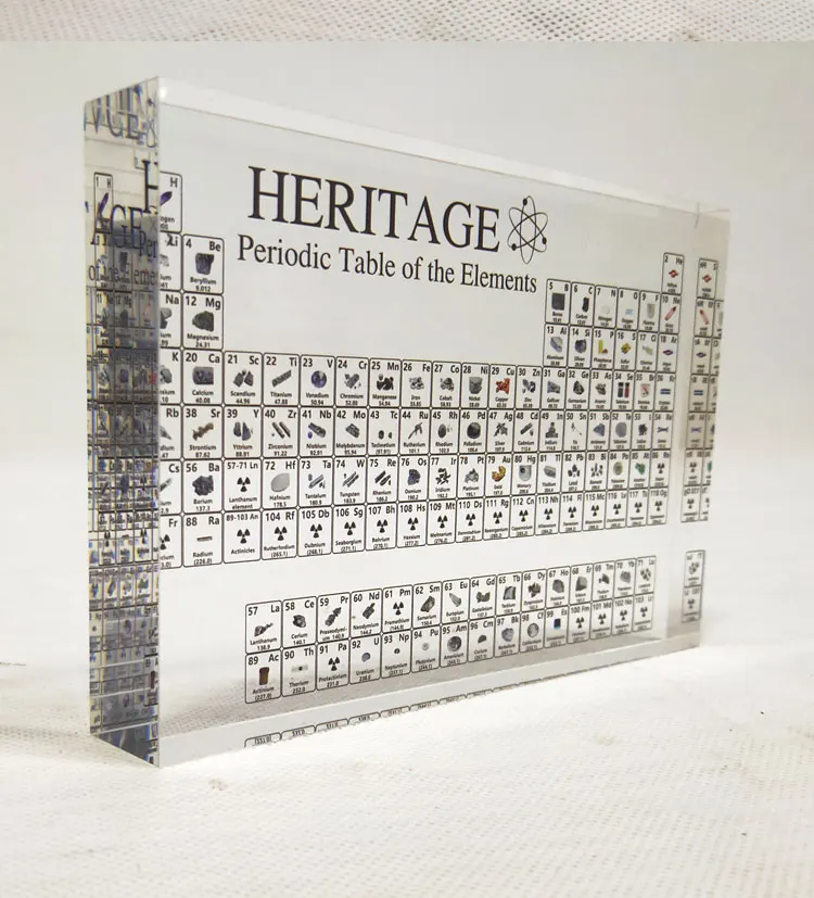 Acrylic Periodic Table Display With/W Elements Kids Teaching School Day Birthday Gifts Chemical Element Display Card Home Decor