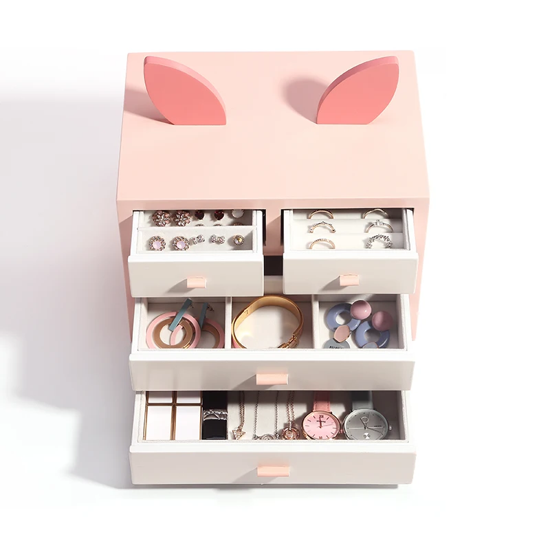 2020 Luxury Cartoon Large Wooden Jewelry Box Organizer With Drawer Pink Wood Necklace Ring Earring Watch Jewellery Storage Case
2020 Luxury Cartoon Large Wooden Jewelry Box Organizer With Drawer Pink Wood Necklace Ring Earring Watch Jewellery Storage Case