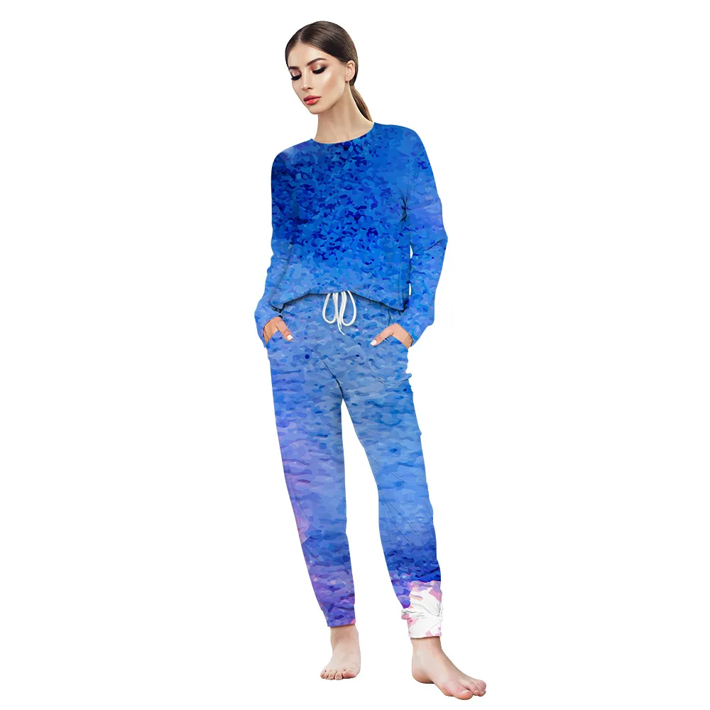 NEWEST Women Casual Tie Dye Print Pants Trousers Two Piece Set Ladies Long Sleeve Shirts Leggings 2 Piece Outfits Set
NEWEST Women Casual Tie Dye Print Pants Trousers Two Piece Set Ladies Long Sleeve Shirts Leggings 2 Piece Outfits Set