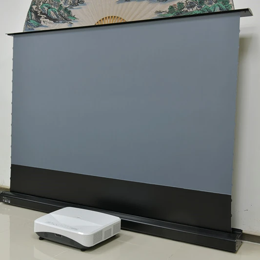 100'' ALR motorized floor rising projection screen portable motorized screen for UST projector
100'' ALR motorized floor rising projection screen portable motorized screen for UST projector