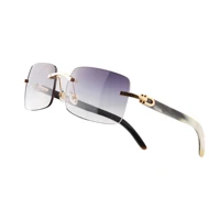 

2020 metal bridge most popular natural buffalo rimless brand horn glasses sunglasses