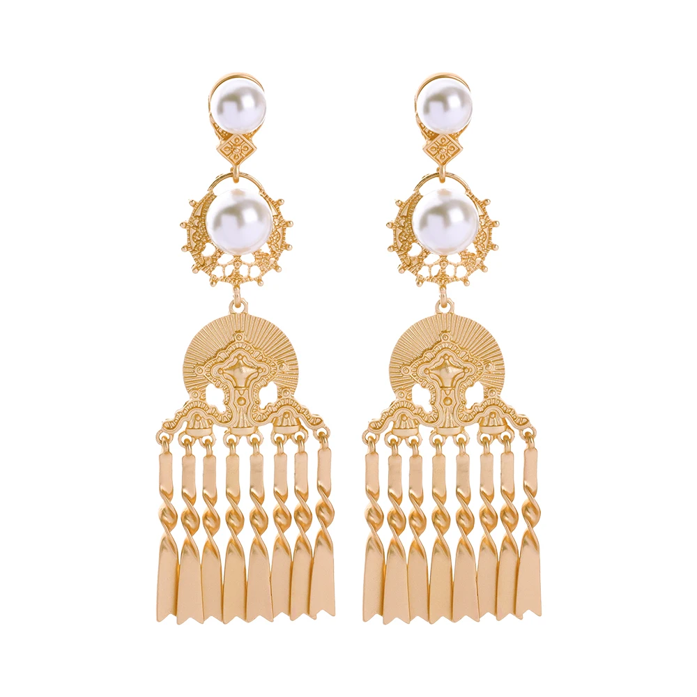 e0110 2021 New Fashion Pearl Long Big Matte Matt Gold Metal Tassel Jhumka Statement Clip On Earrings Non Pierced Jewelry Indian
e0110 2021 New Fashion Pearl Long Big Matte Matt Gold Metal Tassel Jhumka Statement Clip On Earrings Non Pierced Jewelry Indian