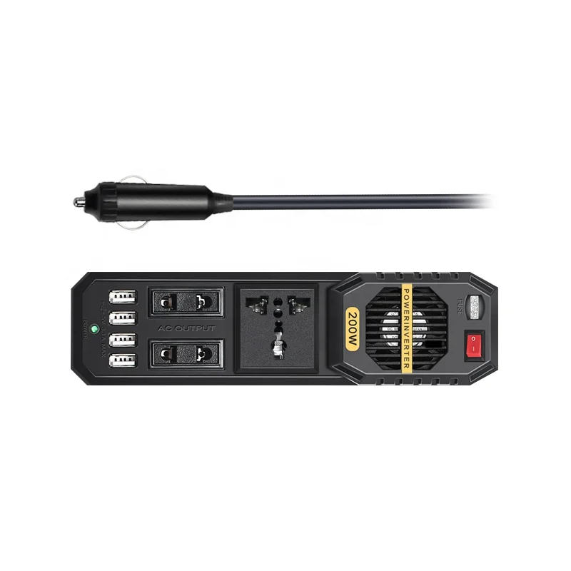 mini Portable Car 12V Power Converter 200W automobile inverter 12V car inverter 220 conversion inverter row plug 4 USB outputs
mini Portable Car 12V Power Converter 200W automobile inverter 12V car inverter 220 conversion inverter row plug 4 USB outputs