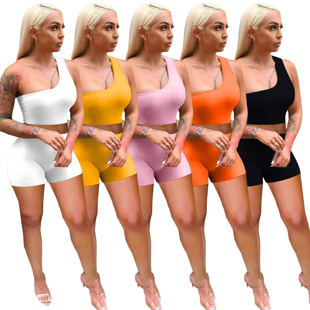 Wholesale casual one shoulder backless two piece crop tank top bodycon summer for womens 2 piece shorts set
Wholesale casual one shoulder backless two piece crop tank top bodycon summer for womens 2 piece shorts set