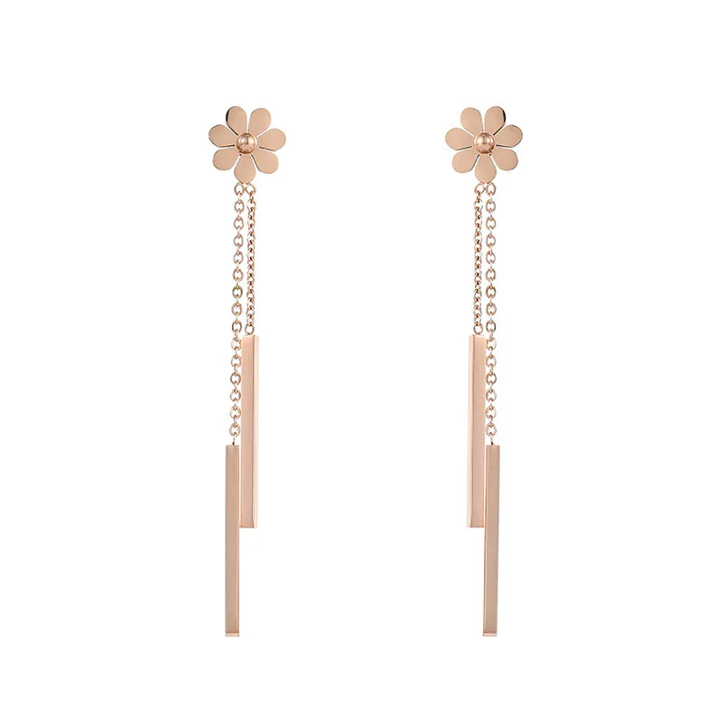 Small Daisy Long Earrings Female For Woman Titanium Rose Gold Color Steel Jewelry Girls The Best Gift, Silver, gold
Small Daisy Long Earrings Female For Woman Titanium Rose Gold Color Steel Jewelry Girls The Best Gift, Silver, gold