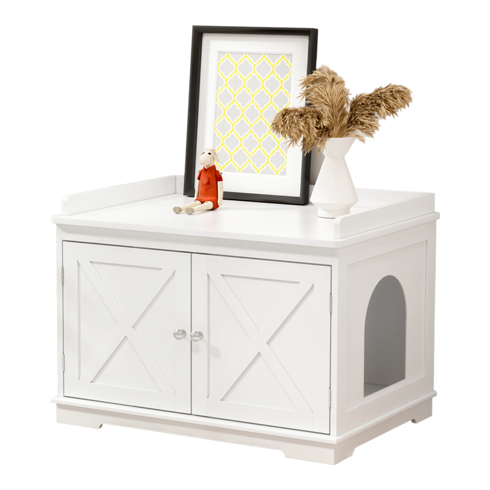Cat Litter Boxes Furniture Wooden Pet House Modern Design Large Hidden Cat Pet Litter Box Enclosures
Cat Litter Boxes Furniture Wooden Pet House Modern Design Large Hidden Cat Pet Litter Box Enclosures