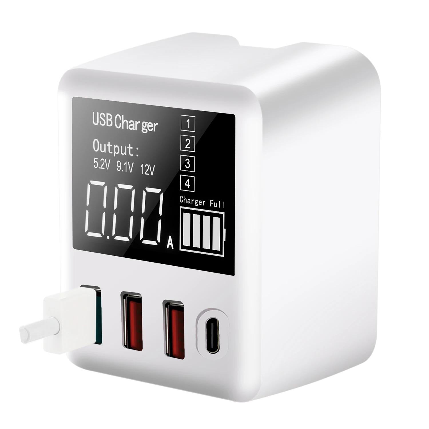 Quick Charger QC 3.0 A9T 40W Portable 4 Port Fast Charging LED Display Multiple USB Charger with 3 USB and 1 Type C
Quick Charger QC 3.0 A9T 40W Portable 4 Port Fast Charging LED Display Multiple USB Charger with 3 USB and 1 Type C