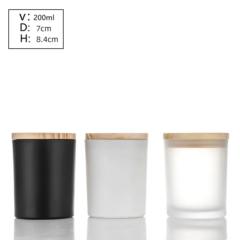Wholesale transparent and black frosted empty wide mouth container glass candle jar wood cover bulk with high quality wood cover
Wholesale transparent and black frosted empty wide mouth container glass candle jar wood cover bulk with high quality wood cover