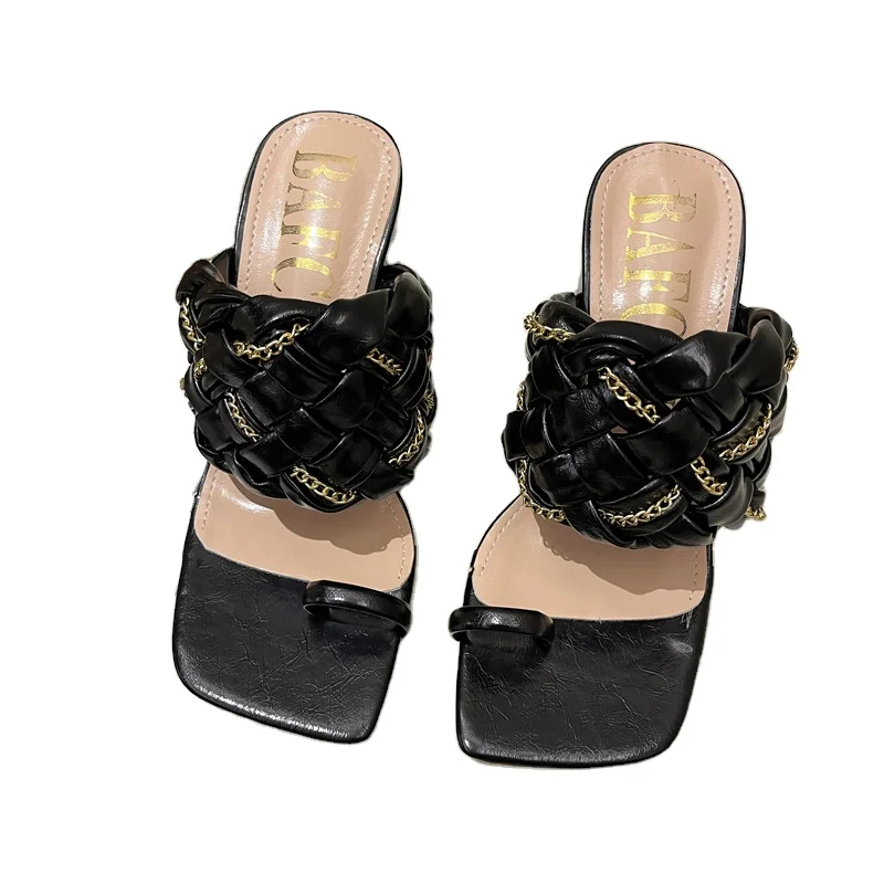 Fashion fancy Woven wide-band high-heeled shoes new design weave sandals anti-slip high heeled shoes, Customized color
Fashion fancy Woven wide-band high-heeled shoes new design weave sandals anti-slip high heeled shoes, Customized color